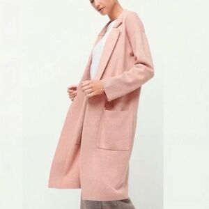 NWOT J.Crew Ella Open Front Long Sweater Blazer Jacket Pink Longline Cardigan